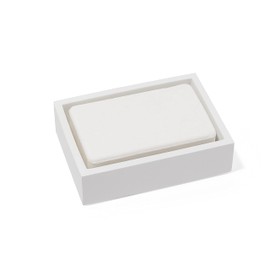 Yew Design Matte White Square Soap Dish, Hand Soap Holder for Bathroom, Shower, Countertop, Bathtub, Wash Room, Kitchen with Non-Slip Protective Pads