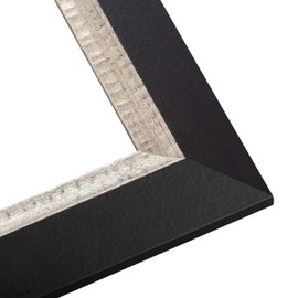 Poster Palooza A3 16.5x11.7 Frame Black & Natural Wood Solid Wood Picture Frame | 2.25 Inch Moulding Width | with UV Acrylic Plexiglass, Foam Board Backing & Hanging Hardware Included