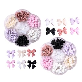 3D Colorful Aurora Bow Nail Art Decoration,2Pack Charms for Decorations Set DIY Jewel Stones Manicure Craft Decoration