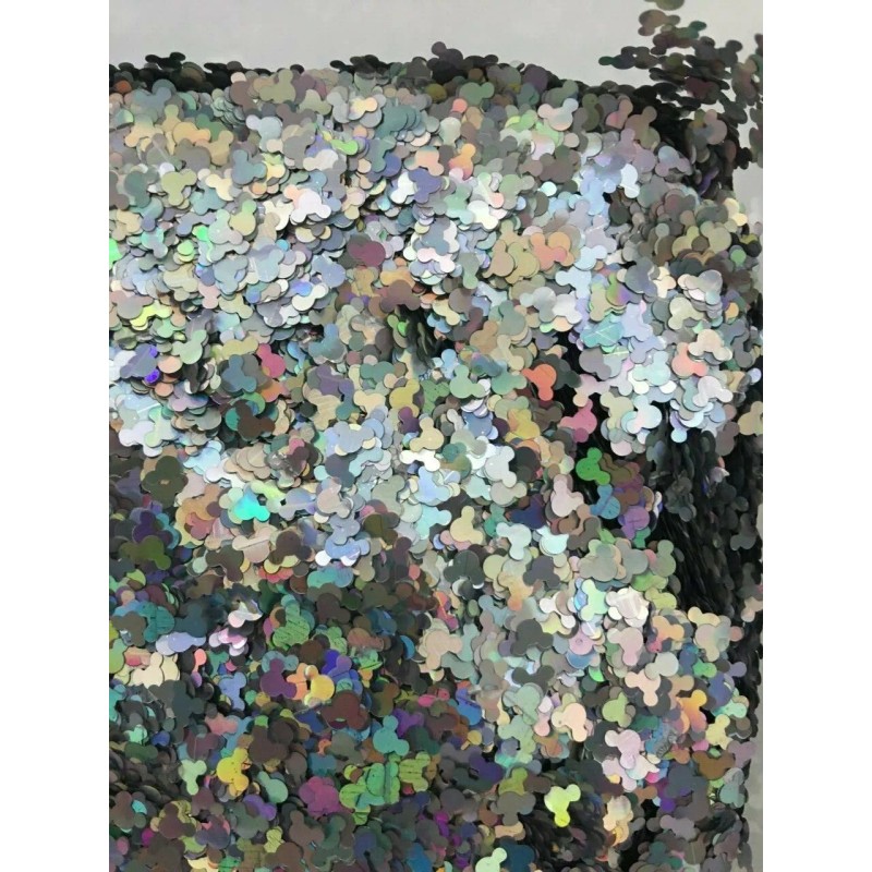 the glitters world Solvent Resistant MICKEY MOUSE Glitter (SILVER) Nail