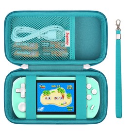 Supmay Carrying Case Compatible with CCTU / TEBIYOU Kids Handheld Games Preloaded 218 Retro Video Games, Portable Gaming Electronic Toys Storage Holder Travel Bag with Mesh Pocket for USB Cable,Green