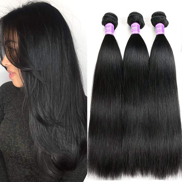 Brazilian Hair Extensions 2 Bundles Straight Hair 50g/Bundle (100g Total),
