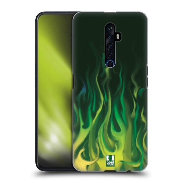 Head Case Designs Green Blaze Hot Rod Flames Hard Case