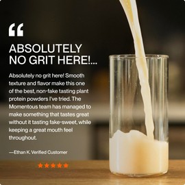 Momentous Vegan Protein Powder - 20g Plant Based Protein - NSF Certified, Gluten-Free, Non-GMO, 22 Servings for Essential Everyday Use, Vanilla Spice