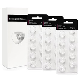 Double Vent 6mm-Hearing Aid Domes for Oticon Minifit, Oticon Hearing Aid Supplies, Replacements Parts Accessories Universal Oticon Domes for Hearing Aids Cleaning Kits (30 Pcs)