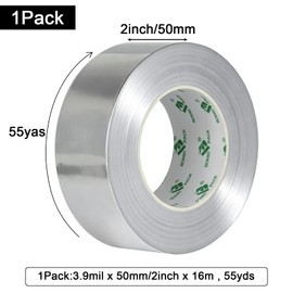 BOMEI PACK Aluminum Foil Tape 3.9Mil x 2inch x 164ft Heavy Duty Metal HVAC Foil Tape,High Temperature Tape Perfect for Sealing, Patching,Air Ducts, Insulation,HVAC and Metal Repair