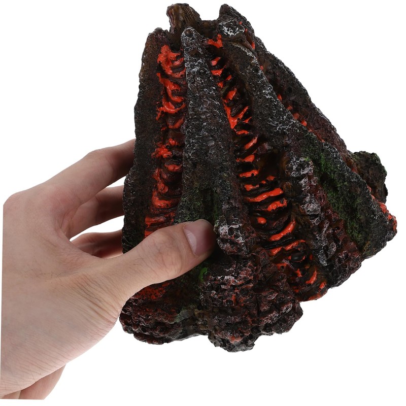 KONTONTY Lifelike Volcano Air-Stone Fish Tank Resin Decor Unique Aquarium