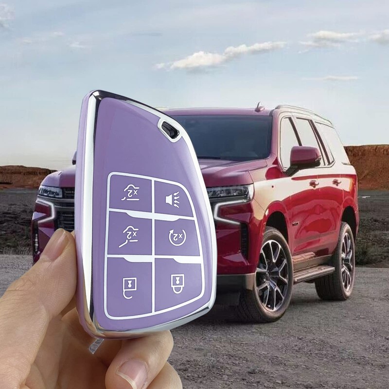 Yuebutor Key Fob Cover Case Compatible with Chevy 2021-2023 Suburban
