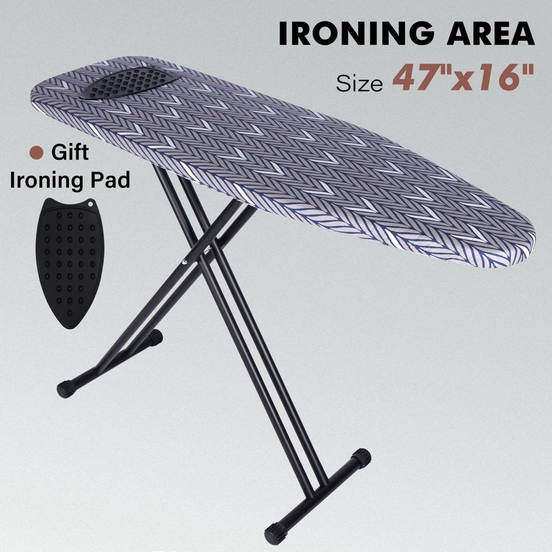 veiox Ironing Board Full Size, Metal Construction Iron Board with