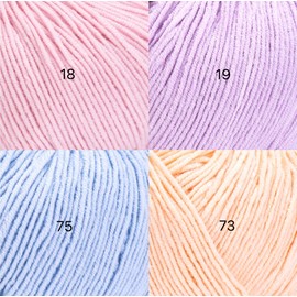 4 Skein YarnArt Jeans Yarn, Cotton Amigurumi Yarn Set, 2-Fine Knitting and Crochet Yarn, Multicolor Cotton Acrylic Thread, Soft Yarn for Crafter (Pastel)