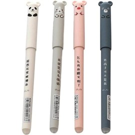 Jowxsx 4 Pcs Cute Erasable Gel Pen Cute School Supplies Cool Things Cartoon Erasable Easy to Rub Rub Gel Pen Cute Ballpoint Pen Gel Ink Rollerball Pens