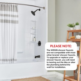 WRISIN Oil Rubbed Bronze Shower Faucet with Tub Spout, Bathtub Faucet Set with 6 Inch High-Pressure Rian Showerhead