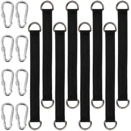 HOZEON 8 PCS 11.4 Inch Tree Swing Hanging Straps, Hammock Tree Straps, Nylon Tree Strap with 8 Hook Clasps, Hammock Extender Straps for Tree Swing and Hammock, Holds 220 Lbs