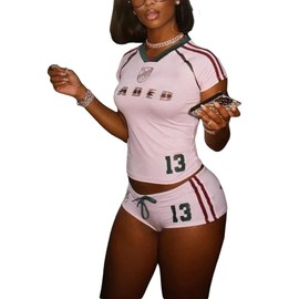 Workout Sets for Women Two Piece Lounge Sets Casual Summer Outfits 2 Piece Short Matching Clothing Set