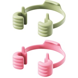AXEFUN Adjustable Lazy Thumbs-Up Phone Stand for Tablets, E-Readers and Smart Phones, Fun Gifts for Kids Teens Girls Boys Women Men Wife Girlfriends Teacher, Cute Phone Holder for Desk, Pink&Green
