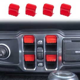 Window Switch Button Covers Compatible with Jeep Wrangler JL/JLU 2018-2025, Jeep Wrangler 4XE 2020-2025 and Jeep Gladiator JT 2020-2024 2025 Center Console Window Button Cover Accessories(4PCS)