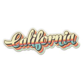 Squiddy California Retro Surf Style - Vinyl Sticker Decal for Phone, Laptop, Water Bottle (3" Wide)