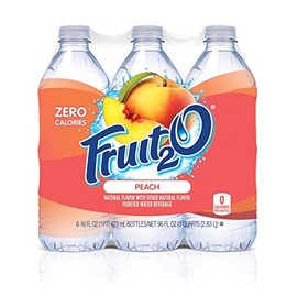 Fruit2O Zero Calorie Flavored Water, Peach, 6 Count (Pack of 4)