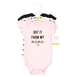 Hudson Baby Unisex Baby Cotton Bodysuits, Mama Heart, 0-3 Months