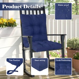 Eoieov Wicker Chair Cushions for Outdoor Furniture,Outdoor Rocking Chair Cushions High Back, Water-Proof Thick Patio Chair Pads for Indoor and Outdoor 41.7"*20.8"*3", Hawaii