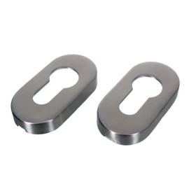 NAJDER Stainless steel door handle, oval rosette, stainless steel plate for door handles, handle rosette, interior doors rosette, for interior doors, stainless steel A2, AISI 304