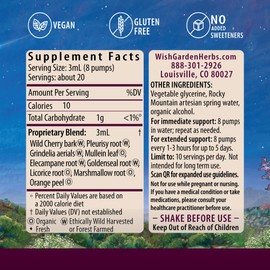 WishGarden Herbs - Serious Cough, Organic Herbal Cough Suppressant Supplement, Soothes and Calms Common Throat and Bronchial Irritation (2 Ounce Pump)