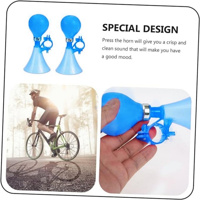 Kids Bicycle Horn, Air Squeeze Snail Design, 2-Pack, Handlebar Bell
