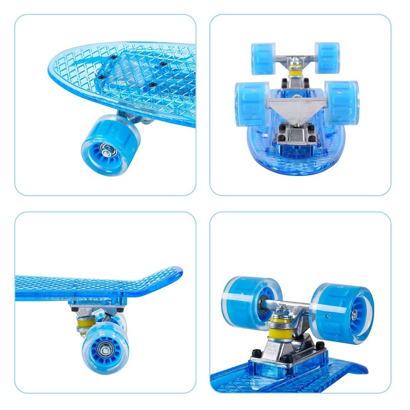 22 Inch Skateboard- with Led Light Up Wheels for Beginners,Complete
