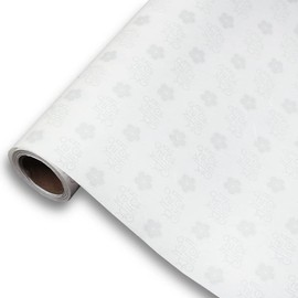 [SSAGAM] White Wrapping Mulberry Paper Roll (20.87 x 393.7 inch.) / 48gsm Light-weight Hanji Paper Yeonmu-ji, Natural Fiber Texture Pattern Printed Roll (Korean letter pattern)