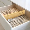 VaeFae 3 Pack Bamboo Drawer Dividers, 4" High Adjustable 16.6"