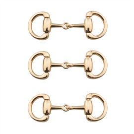 HJGarden 3 Pairs Gold Multifunction Horseshoe Style Hook and Eye Cloak Clasp Sew On Fasteners, Gold, 2.4in
