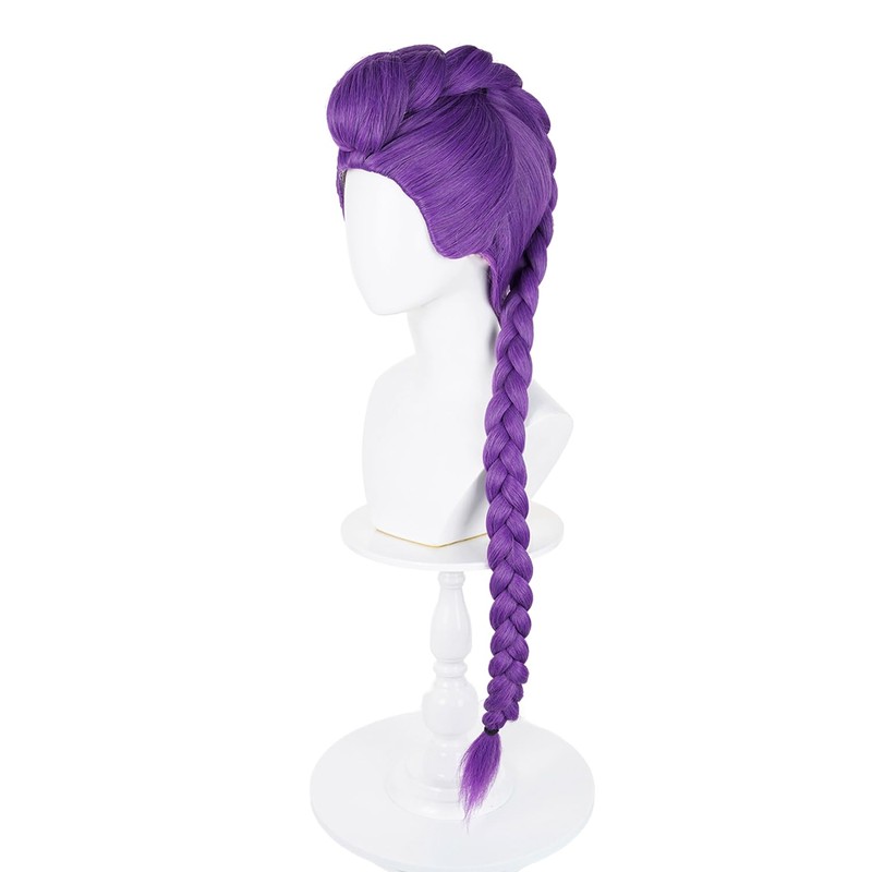 Dark Purple Long Braided Cosplay Wig, Heat Resistant Anime Hair