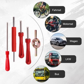 Pluvyze 5pcs Ventilausdreher,Reifenventilentferner,Autoventil Schlüssel,Ventilschlüssel,4 Stile.zum Entfernen und Einsetzen von Reifenventilkernen,Geeignet für Fahrräder,Motorräder und Autos