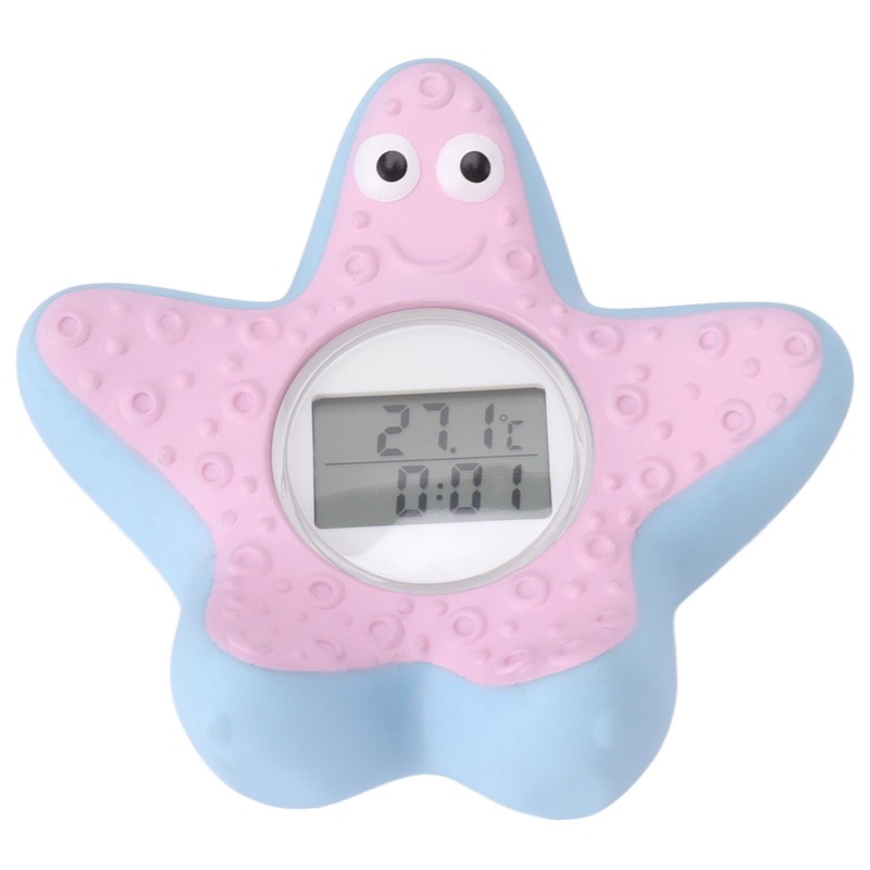 Baby Water Thermometer Starfish Clock Timing 3 Color Light Floating