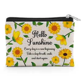 Inspirational Gift Coin Purse Flower Themed Presents for Friends Bestie Emotional Support Gift for Teens Daughter Students Positive Presents for Coworker Christmas Birthday Gifts Zipper Change Pouch