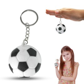 Soccer Ball Keychain – Ideal for Party Favors, Sports Fans, School Prizes, Gift for Football Lovers, Soccer Keyring for Backpack, Birthday & Christmas Gifts | Black & White