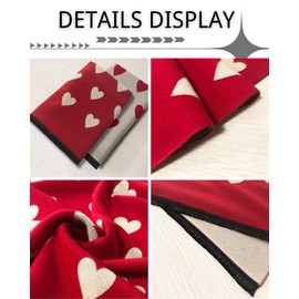 CORIRESHA Women's Heart Scarf Cashmere Feel Thick Winter Warm Valentine's Shawl