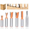 Akylin 6Pcs Dovetail Router Bits Set 1/2" Shank, 7°&14°Dovetail Jigs