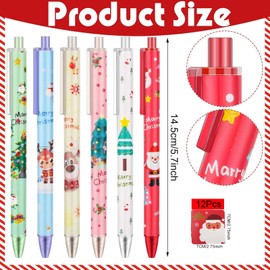 12 Christmas Gel Ink Pens Cartoon + 12 Mini Christmas Notepads, Christmas, Ballpoint Pen Christmas, Christmas Gifts Small Items, Christmas Pens, Pen Christmas, Christmas