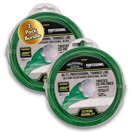 Vaughan's Master Line PRO .080" Trimmer Line, 40ft | Jacketed Heavy-Duty Universal Weed Eater String for Gas & Electric Models | Made in The USA (2 Pack)