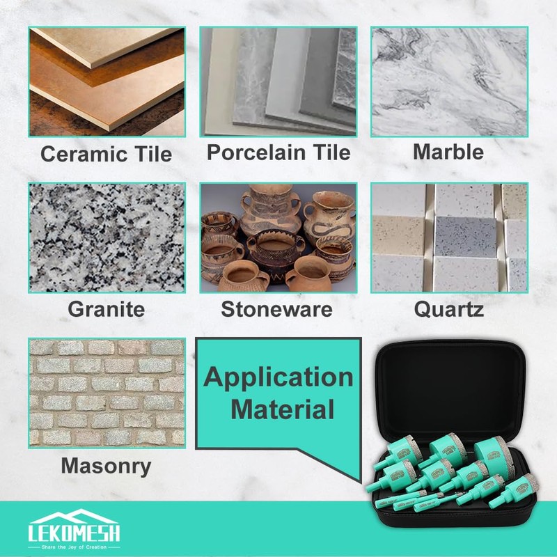 Diamond Core Drill Bits Set - LEKOMESH Tile Hole Saw