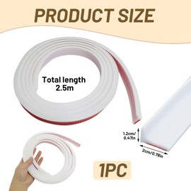 Faltbare Duschbarriere und Rückhaltesystem, Duschbarriere hält Wasser aus Silikon und hält das Wasser innerhalb der Schwelle (Typ L weiß, 2,5 m)
