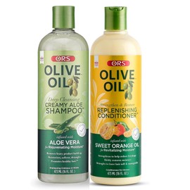 ORS Olive Oil Creamy Aloe Shampoo & Replenishing Conditioner with Aloe Vera & Orange Oil (2 Piece Set)