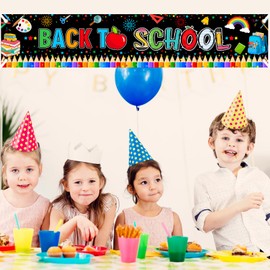 Avezano Back To School Banner Welcome Back to School Banner First Day of Classroom Party Supplies