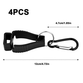 Yasmous 4 Pcs Glove Clip Grabber Holder Hanger Labor Work Clamp Safety - Black