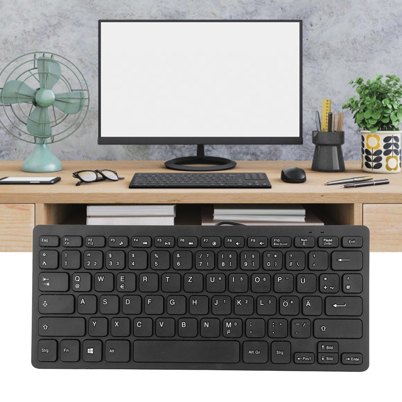 Keyboard 78 Key Mute Ultra Thin Wired Mini USB Interface