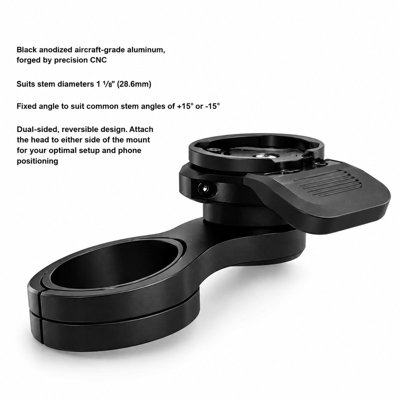 Bike Mount Adapter Compatible with Garmin-Style Mounts and Quad Lock