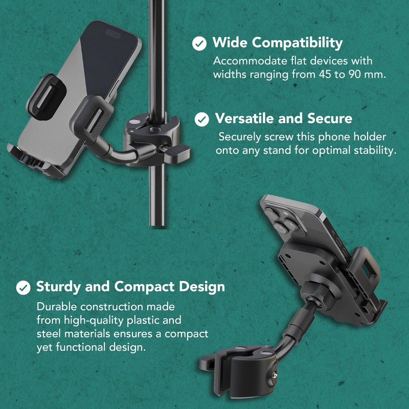 K&M Konig & Meyer Smartphone Holder | Black Phone Holder