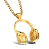 VersaKits Headphone Pendant Necklace for Men Gold Stainless Steel Punk