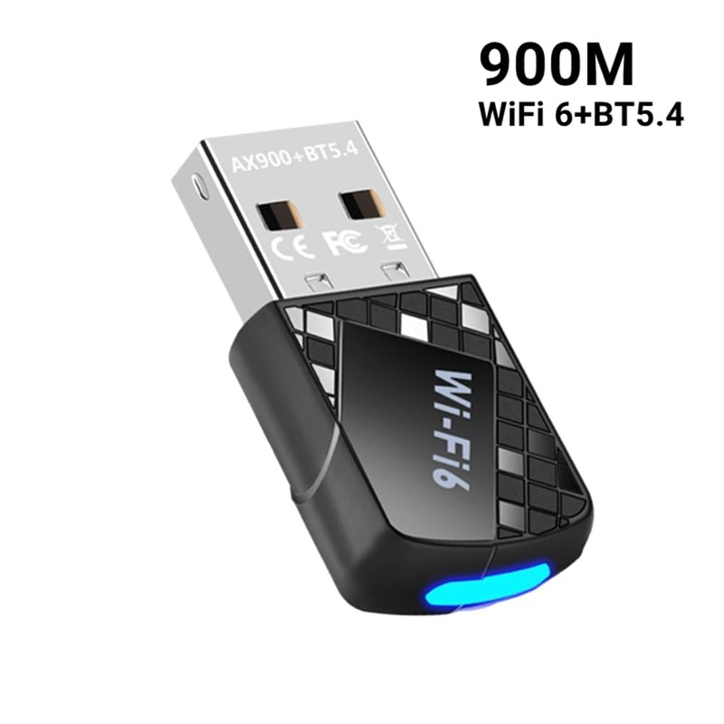 Kquepo USB WiFi Adapter 6 AX900 900Mbps Bluetooth 5.4 Dongle